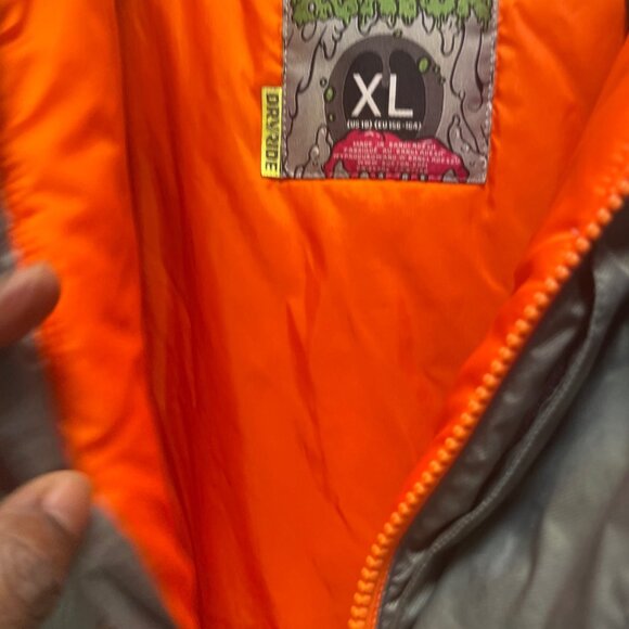 Burton Men XL Orange & Gray Jacket With Hood & Pockets - Picture 7 of 14